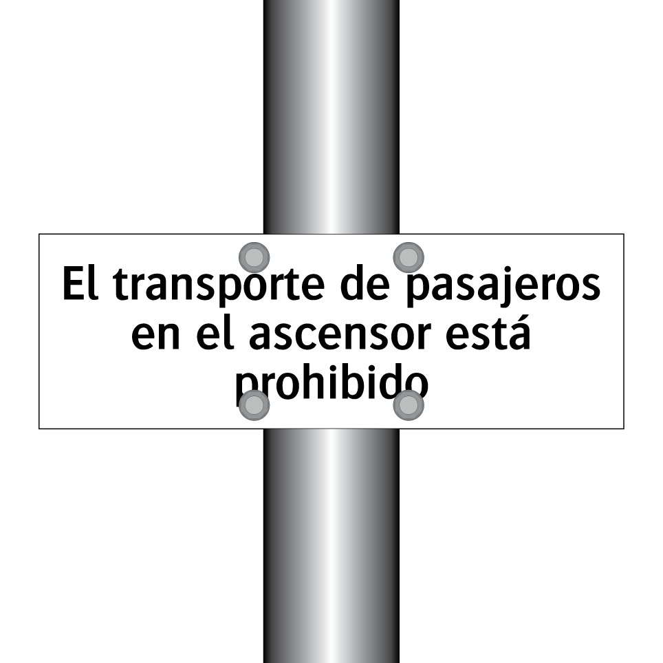 El transporte de pasajeros en el ascensor está prohibido
