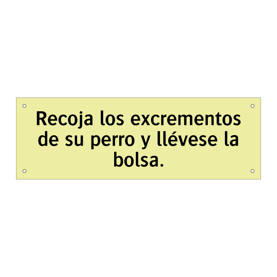 Recoja los excrementos de su perro y llévese la bolsa.