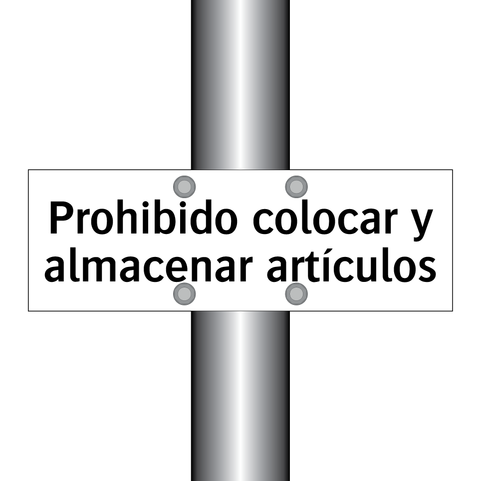 Prohibido colocar y almacenar artículos