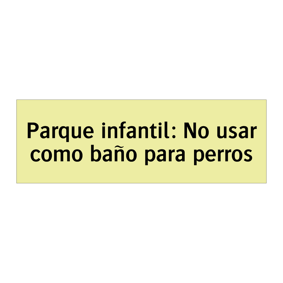 Parque infantil: No usar como baño para perros
