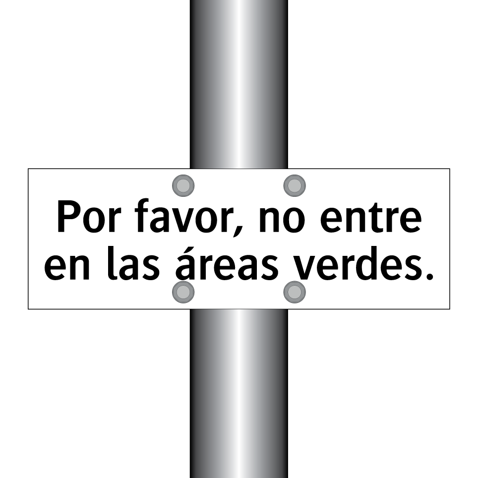 Por favor, no entre en las áreas verdes.