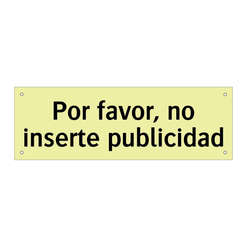 Por favor, no inserte publicidad