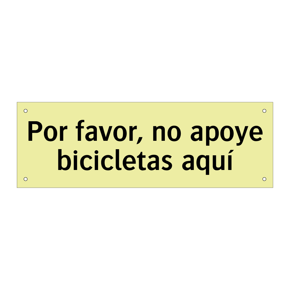Por favor, no apoye bicicletas aquí