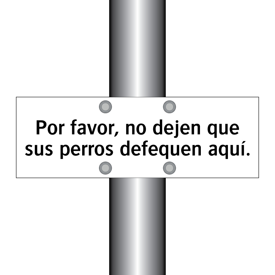 Por favor, no dejen que sus perros defequen aquí.