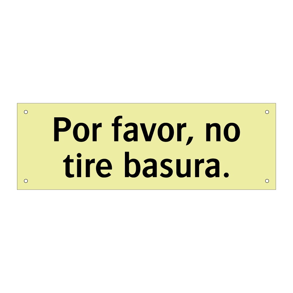 Por favor, no tire basura.