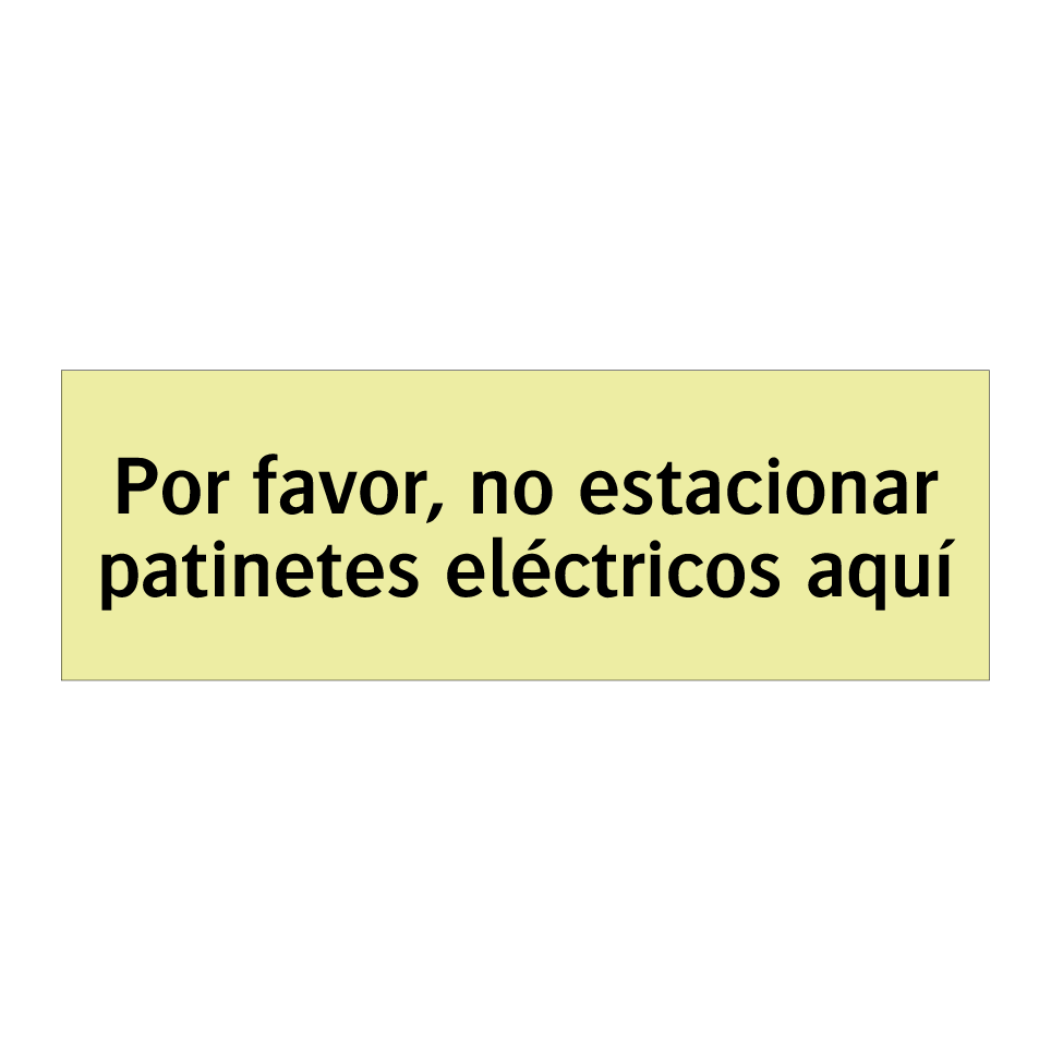 Por favor, no estacionar patinetes eléctricos aquí