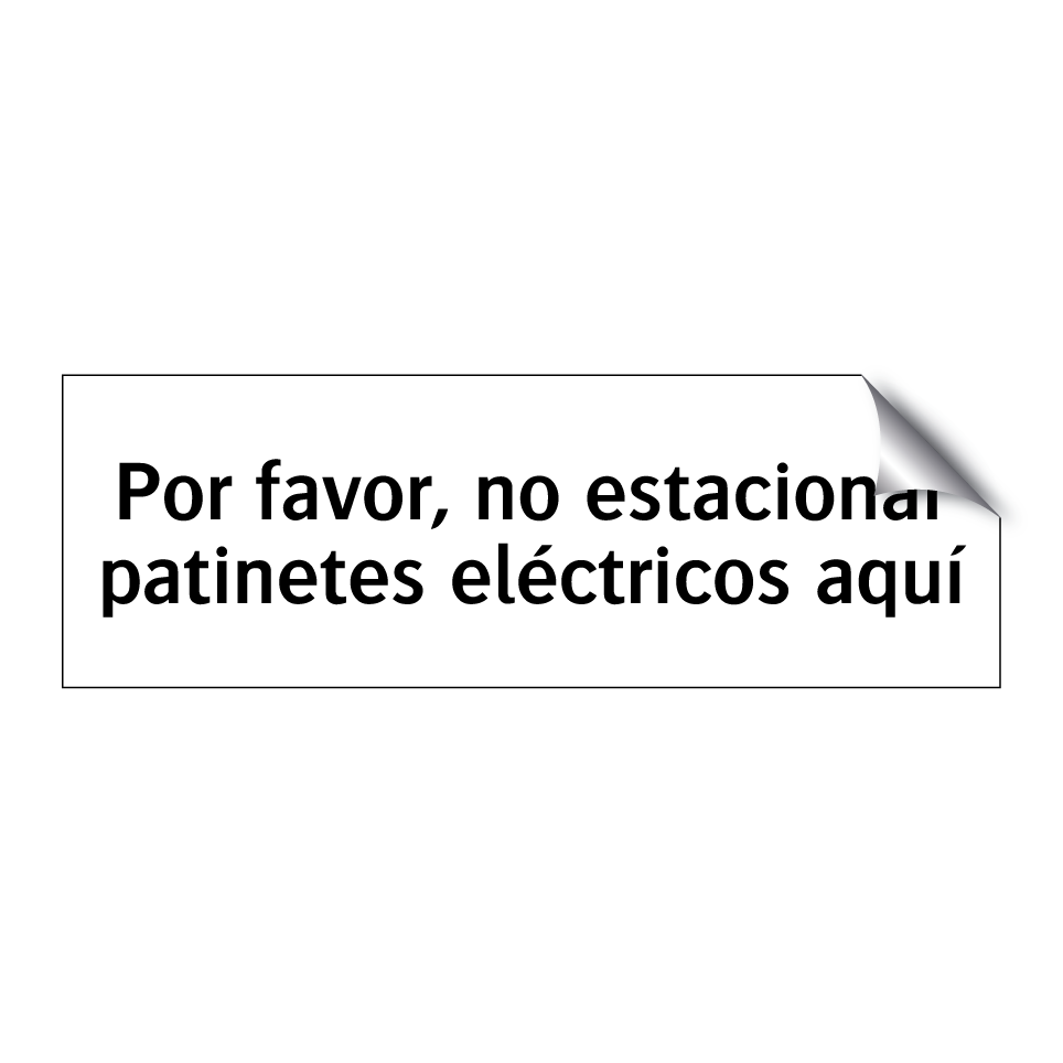 Por favor, no estacionar patinetes eléctricos aquí