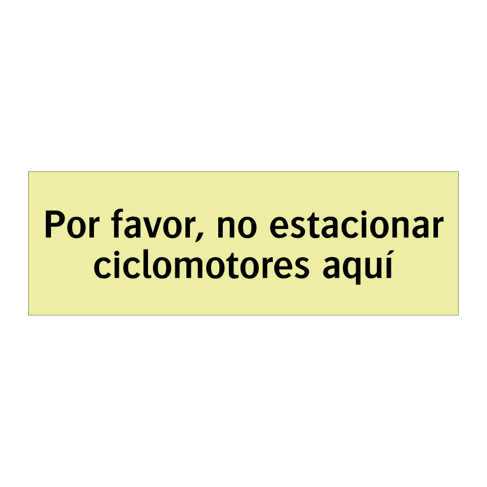 Por favor, no estacionar ciclomotores aquí