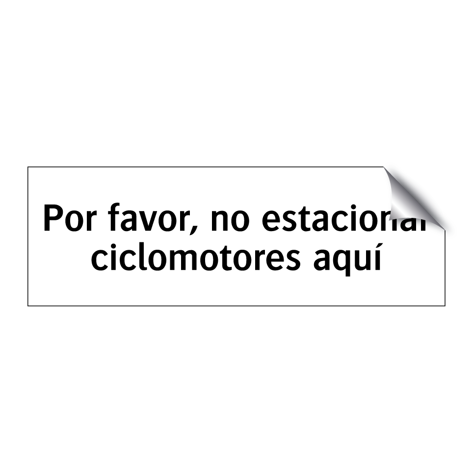 Por favor, no estacionar ciclomotores aquí