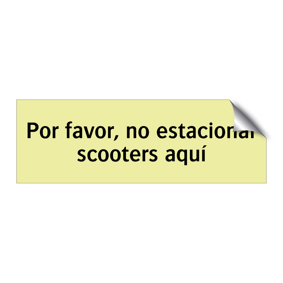 Por favor, no estacionar scooters aquí