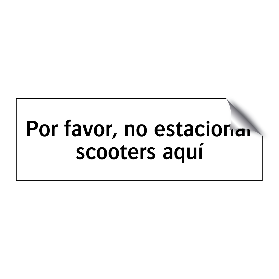 Por favor, no estacionar scooters aquí
