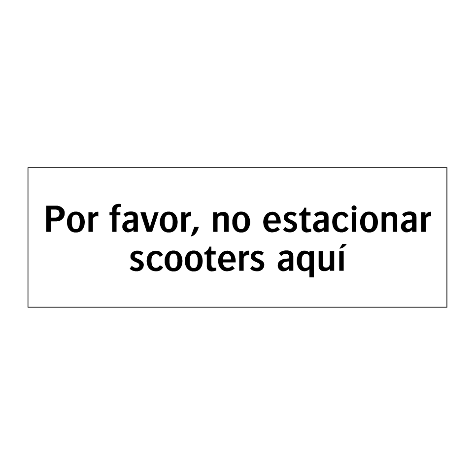 Por favor, no estacionar scooters aquí