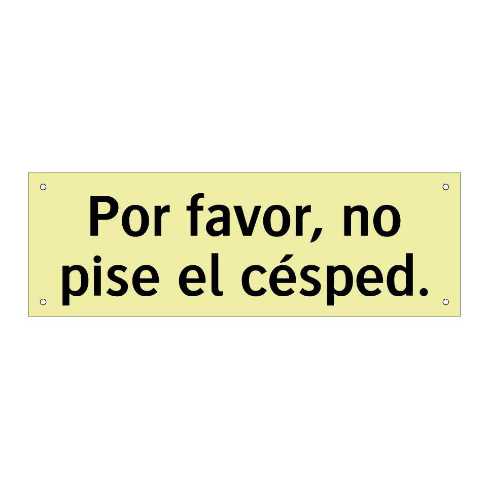 Por favor, no pise el césped.