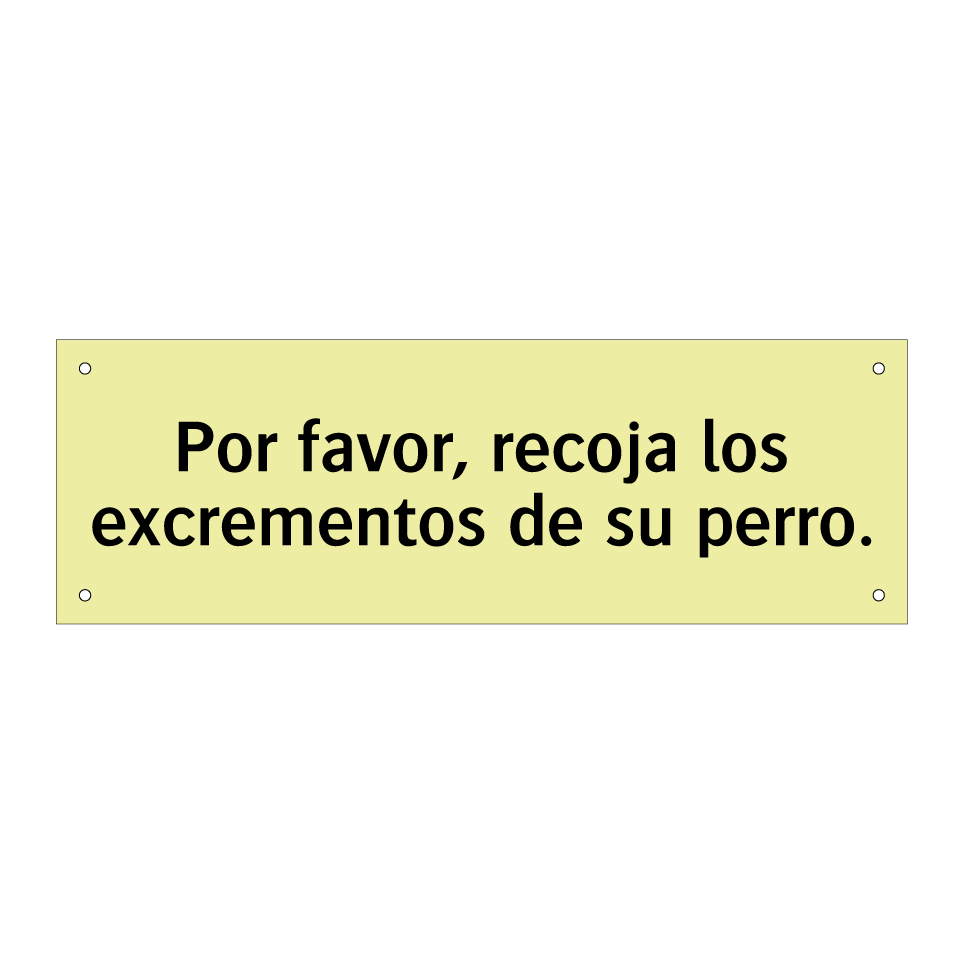 Por favor, recoja los excrementos de su perro.
