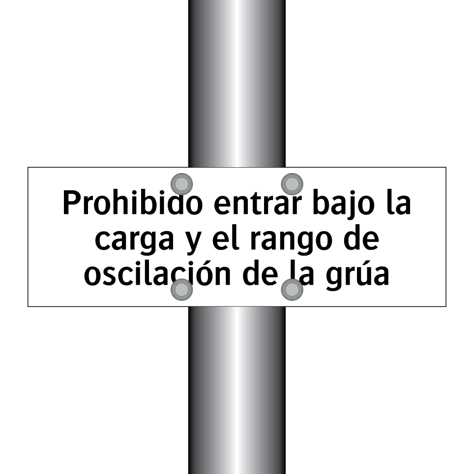 Prohibido entrar bajo la carga y el rango de oscilación de la grúa