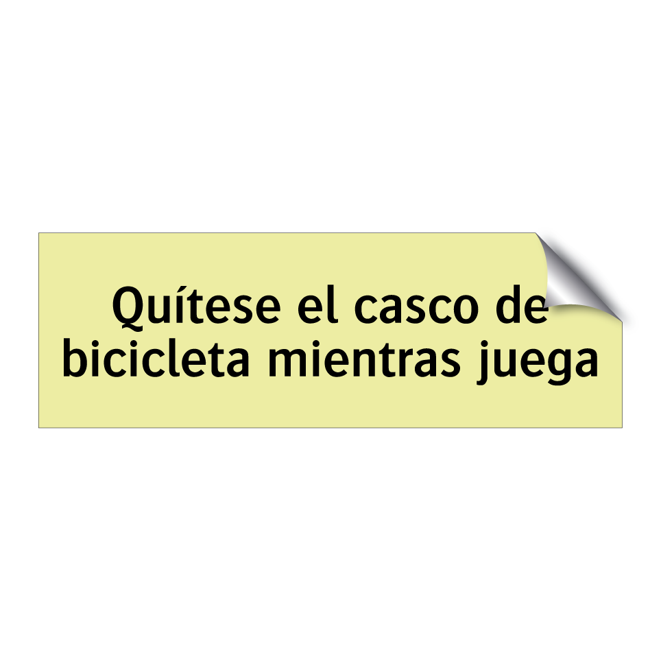 Quítese el casco de bicicleta mientras juega