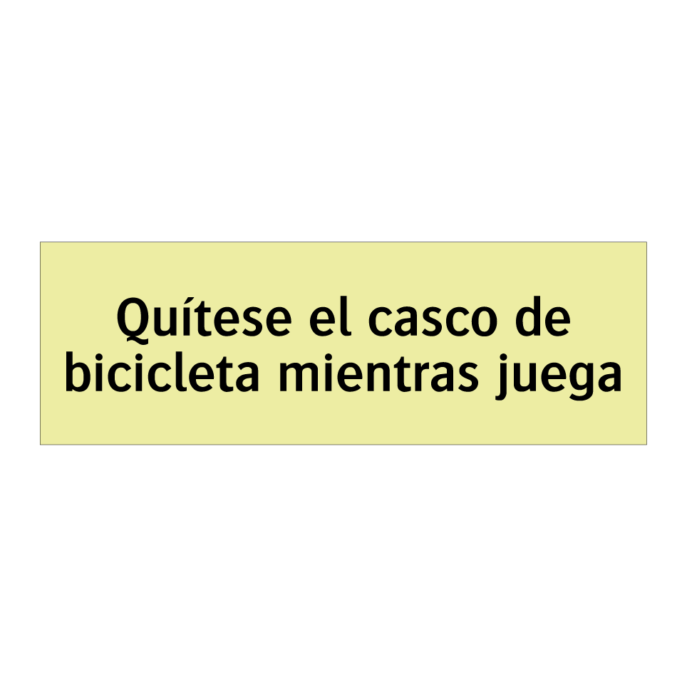 Quítese el casco de bicicleta mientras juega