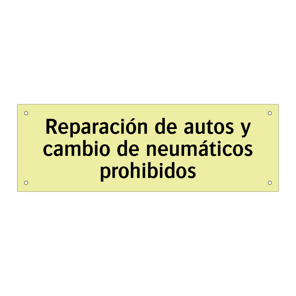 Reparación de autos y cambio de neumáticos prohibidos
