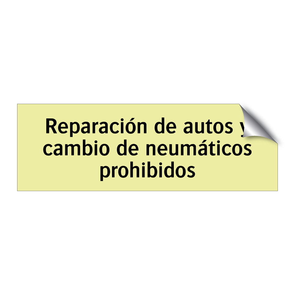 Reparación de autos y cambio de neumáticos prohibidos