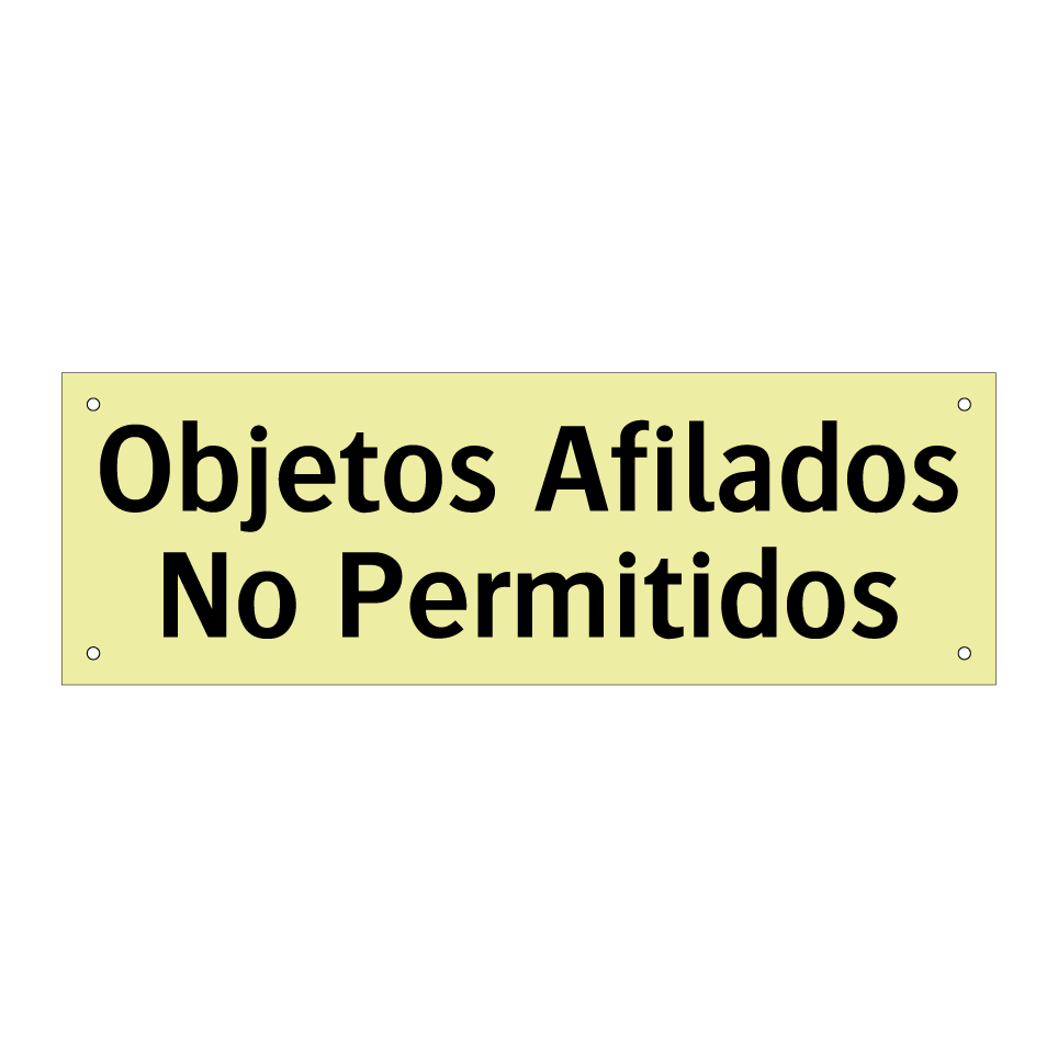 Objetos Afilados No Permitidos