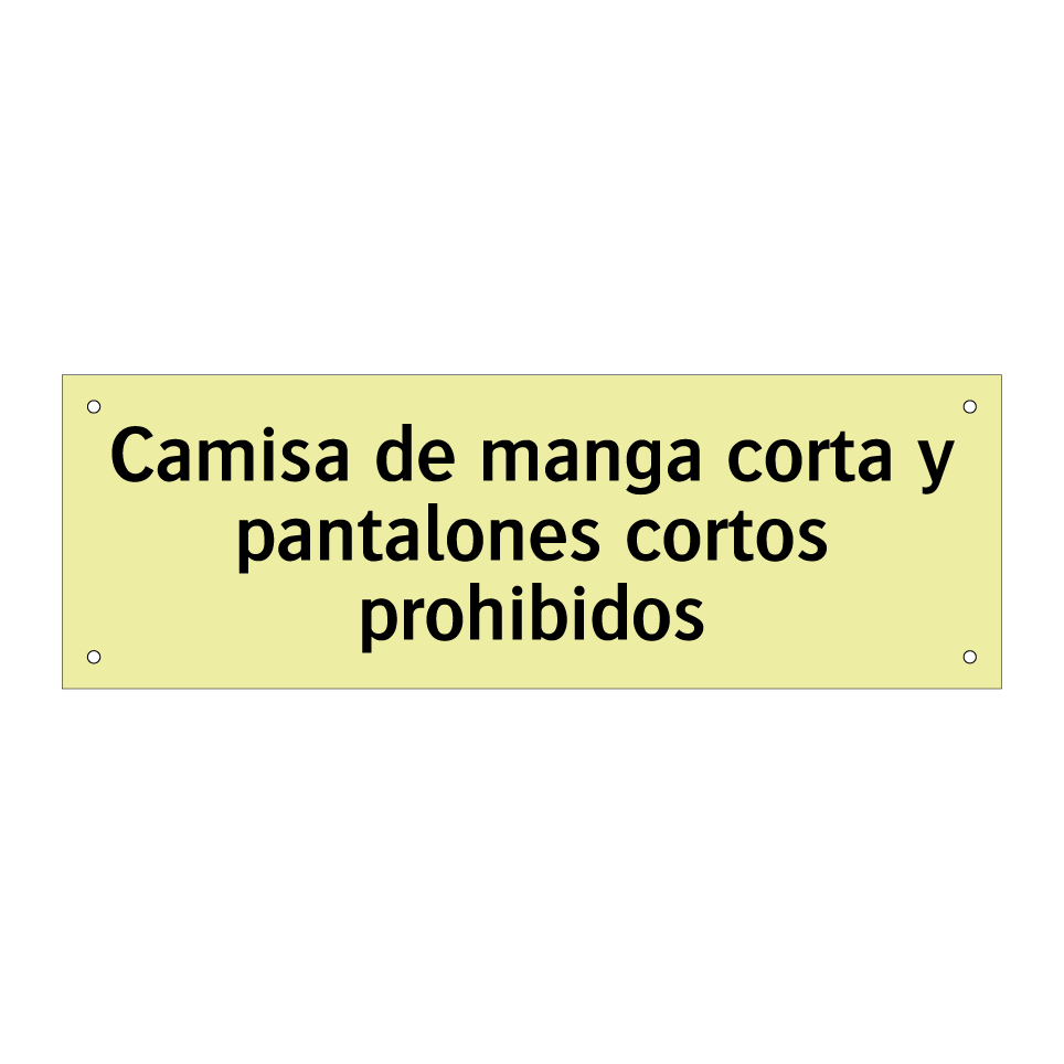 Camisa de manga corta y pantalones cortos prohibidos