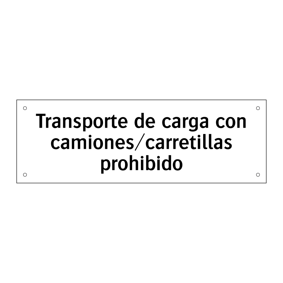 Transporte de carga con camiones/carretillas prohibido
