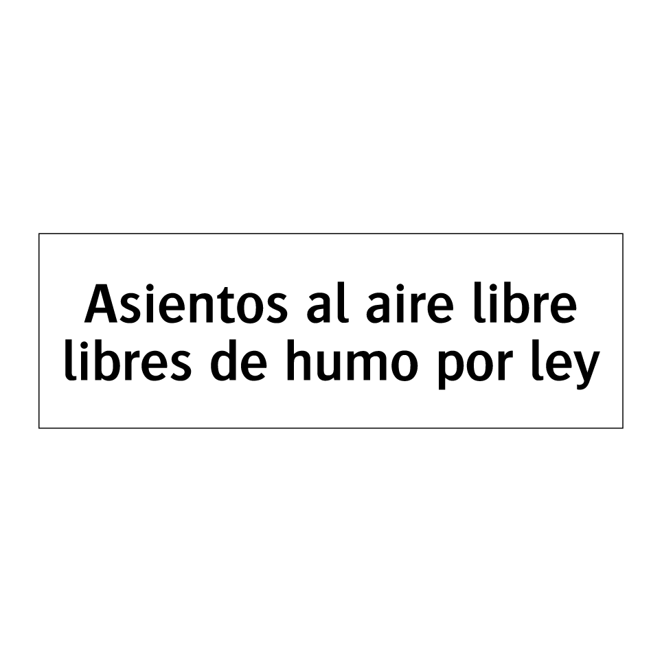 Asientos al aire libre libres de humo por ley