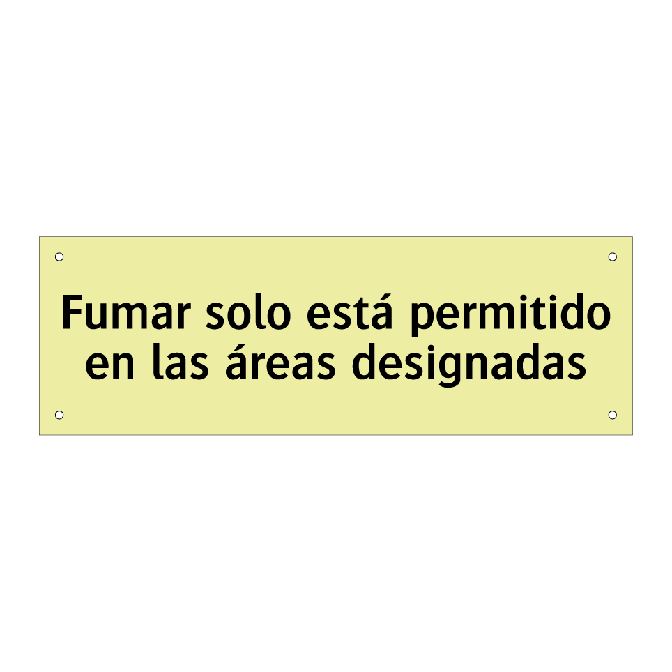 Fumar solo está permitido en las áreas designadas