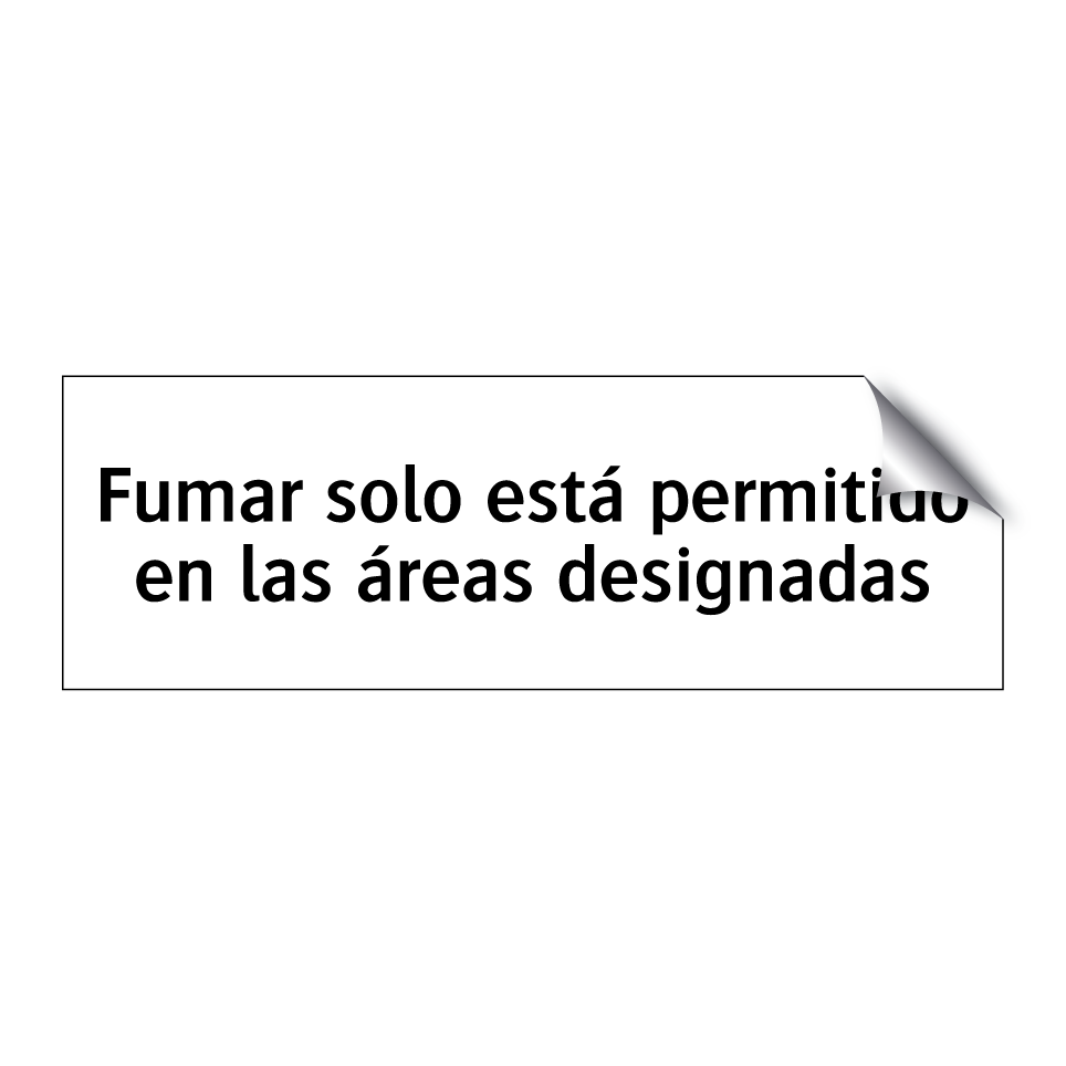 Fumar solo está permitido en las áreas designadas