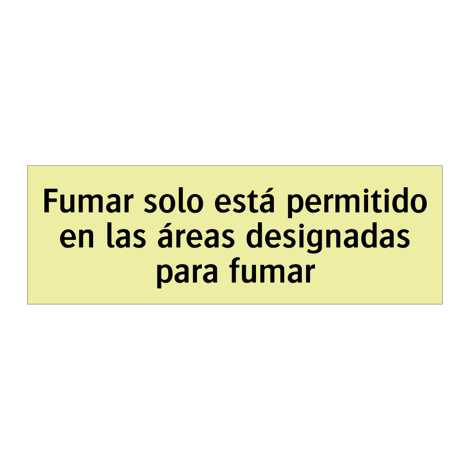 Fumar solo está permitido en las áreas designadas para fumar