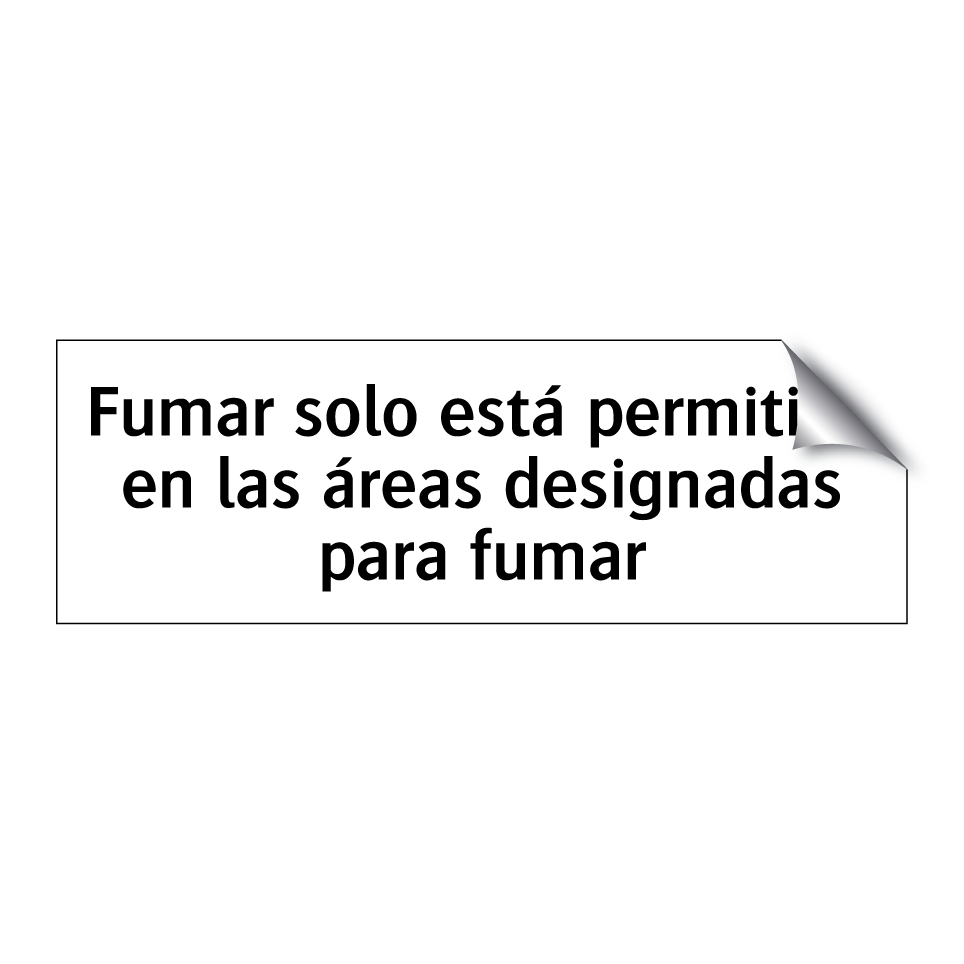Fumar solo está permitido en las áreas designadas para fumar