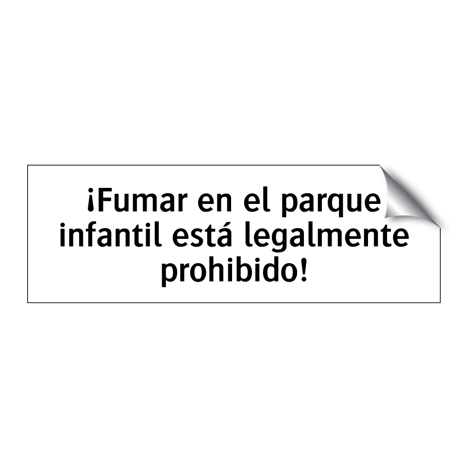 ¡Fumar en el parque infantil está legalmente prohibido!