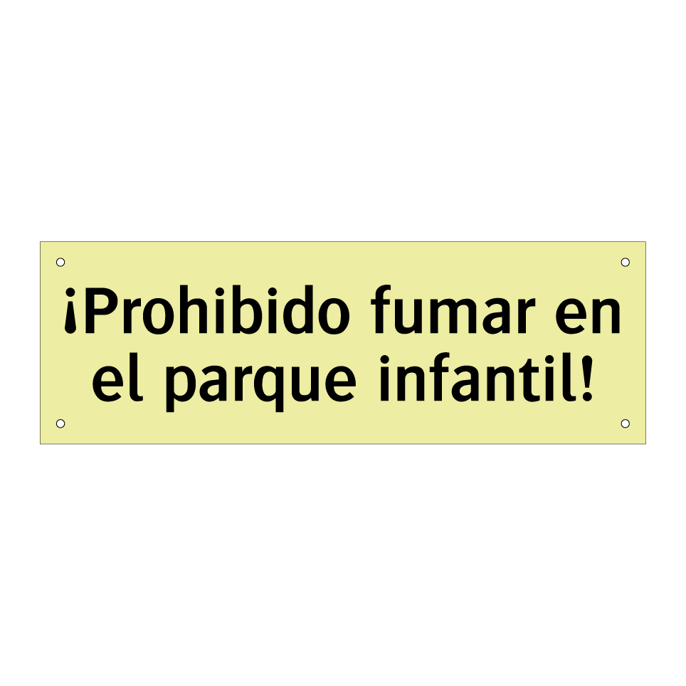¡Prohibido fumar en el parque infantil!
