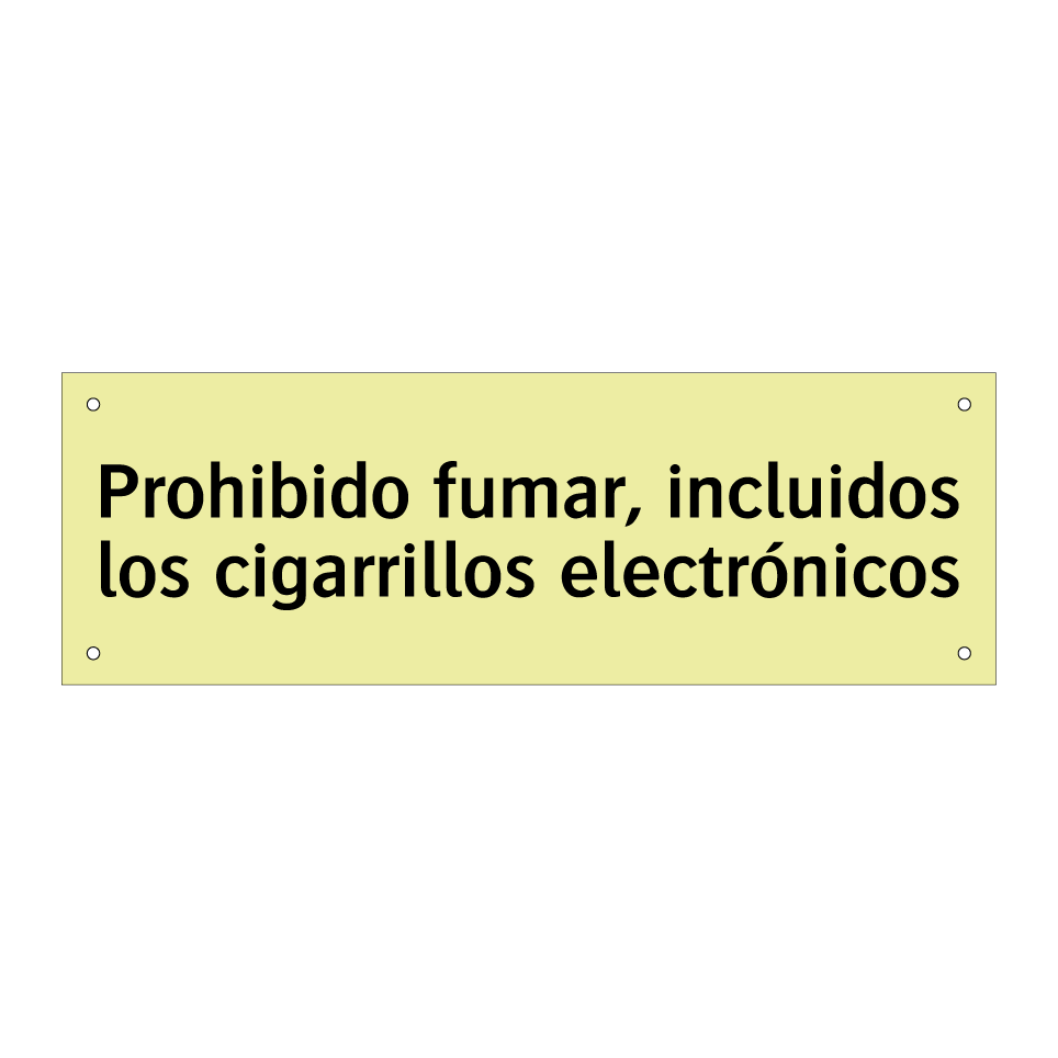 Prohibido fumar, incluidos los cigarrillos electrónicos