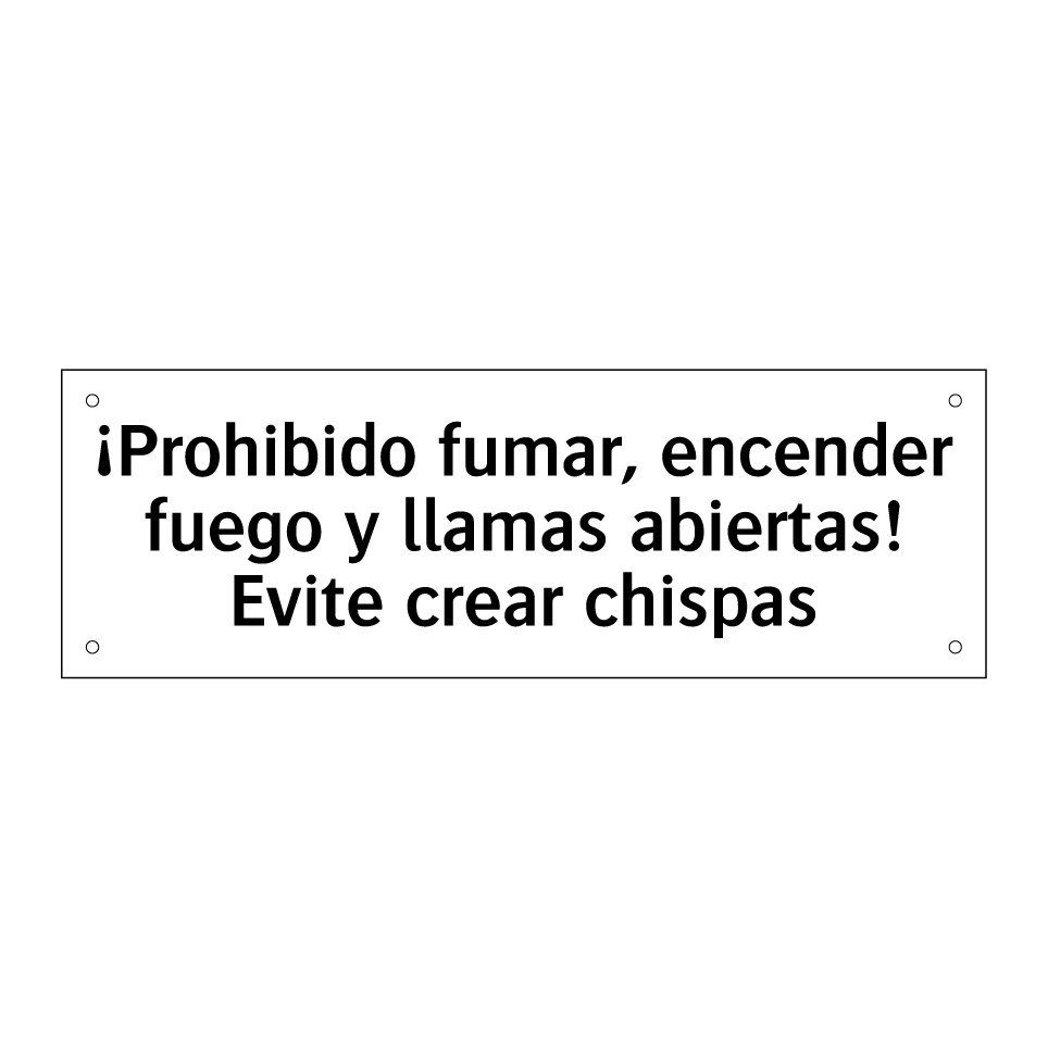 ¡Prohibido fumar, encender fuego y llamas abiertas! Evite crear chispas
