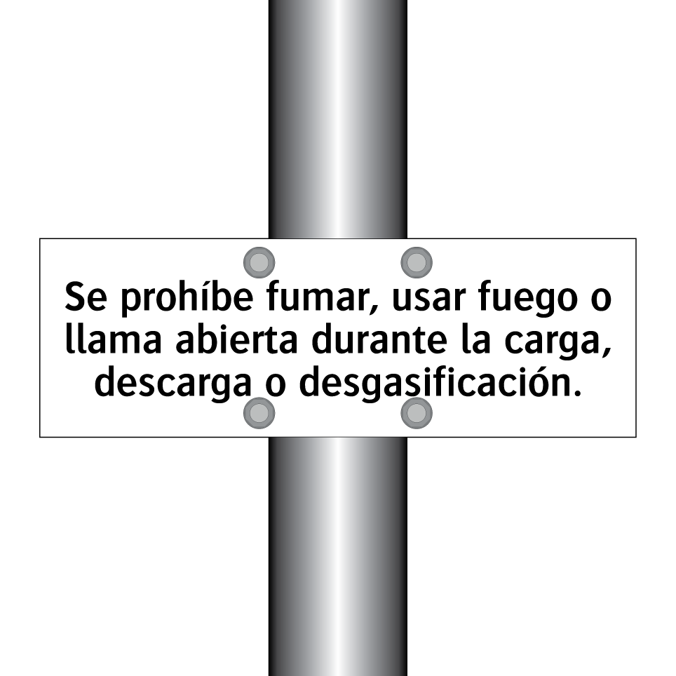 Se prohíbe fumar, usar fuego o llama abierta durante la carga, descarga o desgasificación.
