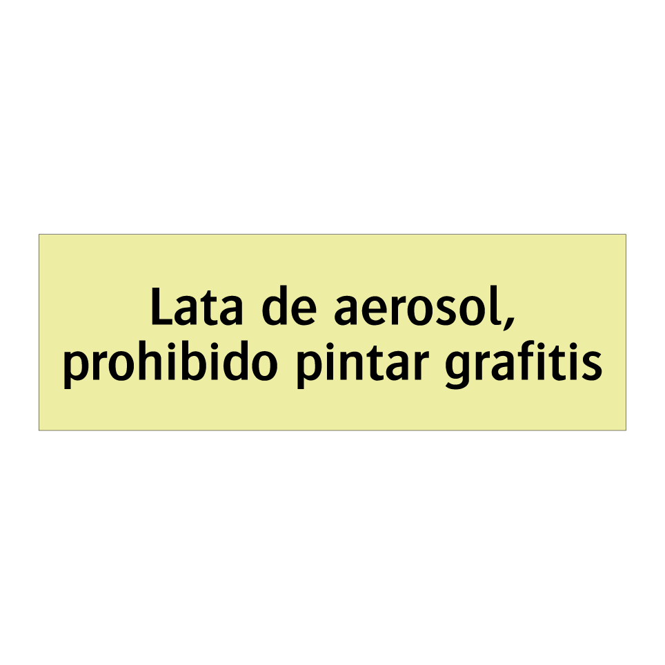 Lata de aerosol, prohibido pintar grafitis