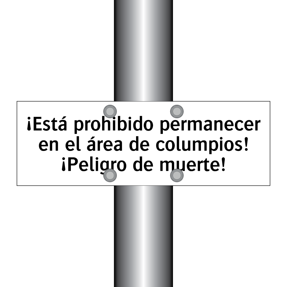 ¡Está prohibido permanecer en el área de columpios! ¡Peligro de muerte!
