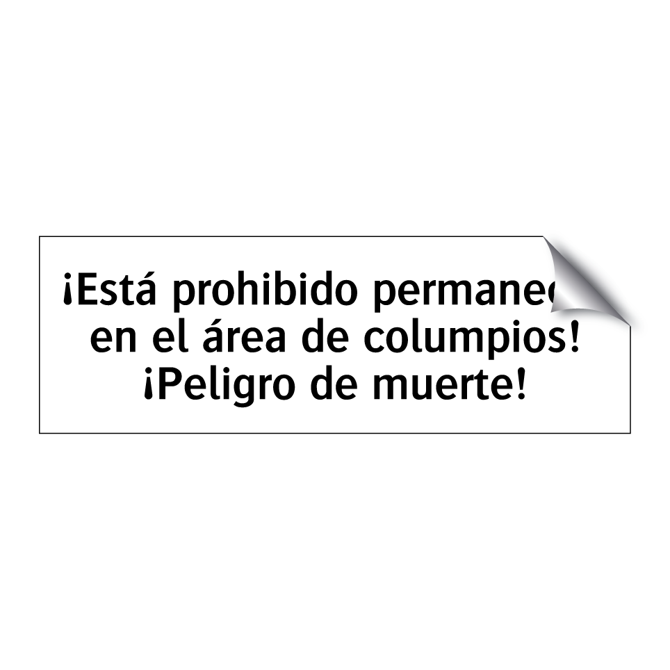 ¡Está prohibido permanecer en el área de columpios! ¡Peligro de muerte!
