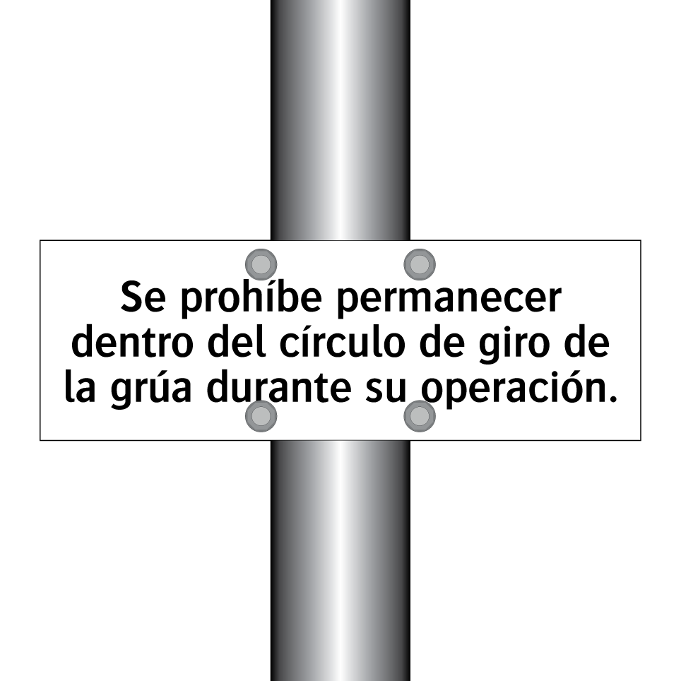 Se prohíbe permanecer dentro del círculo de giro de la grúa durante su operación.