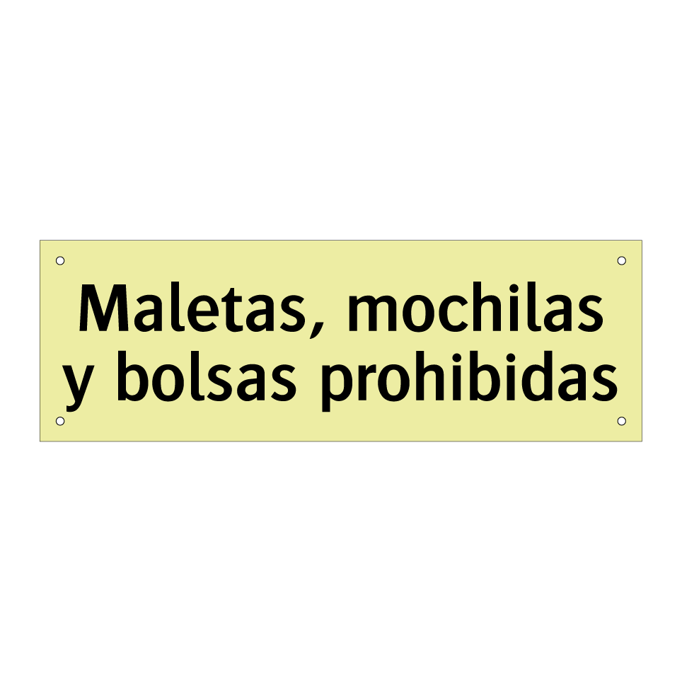 Maletas, mochilas y bolsas prohibidas