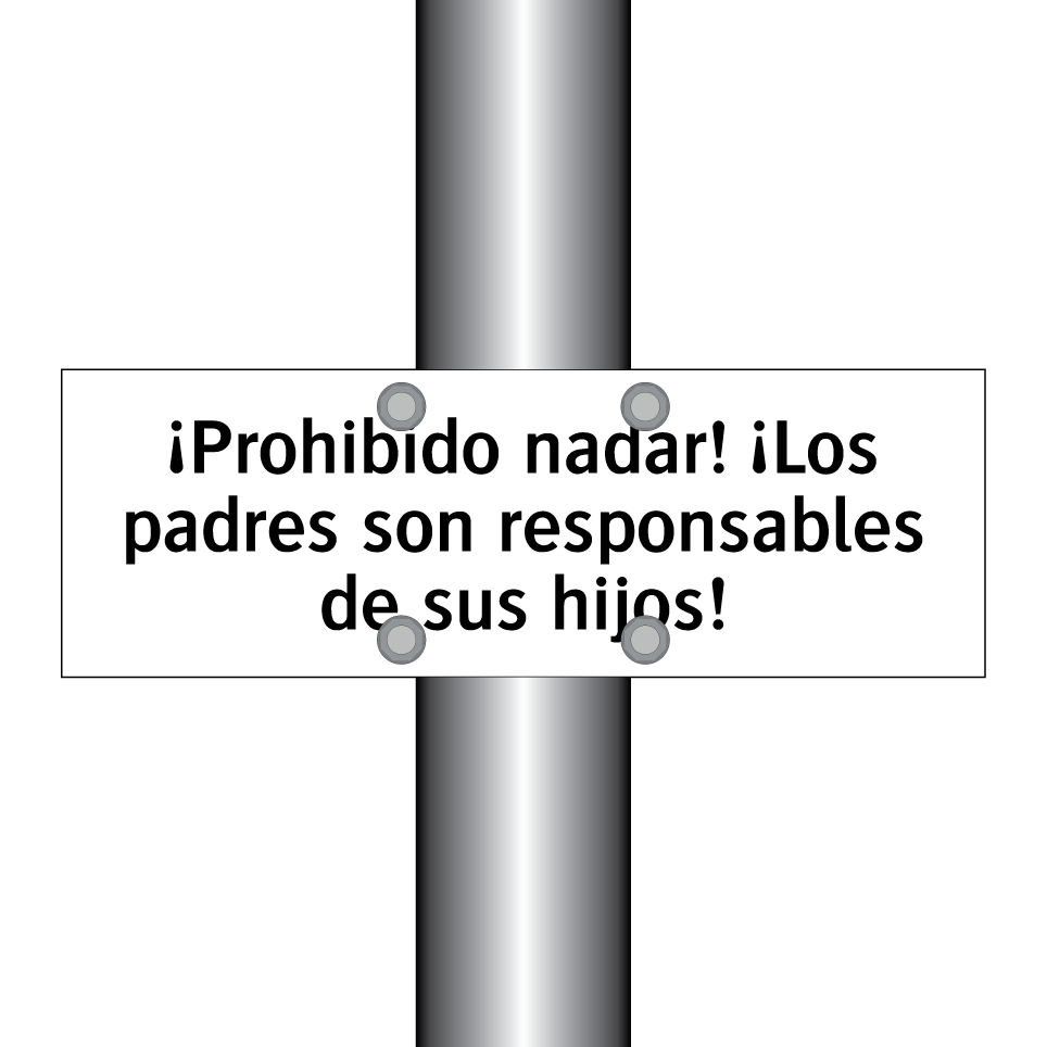 ¡Prohibido nadar! ¡Los padres son responsables de sus hijos!