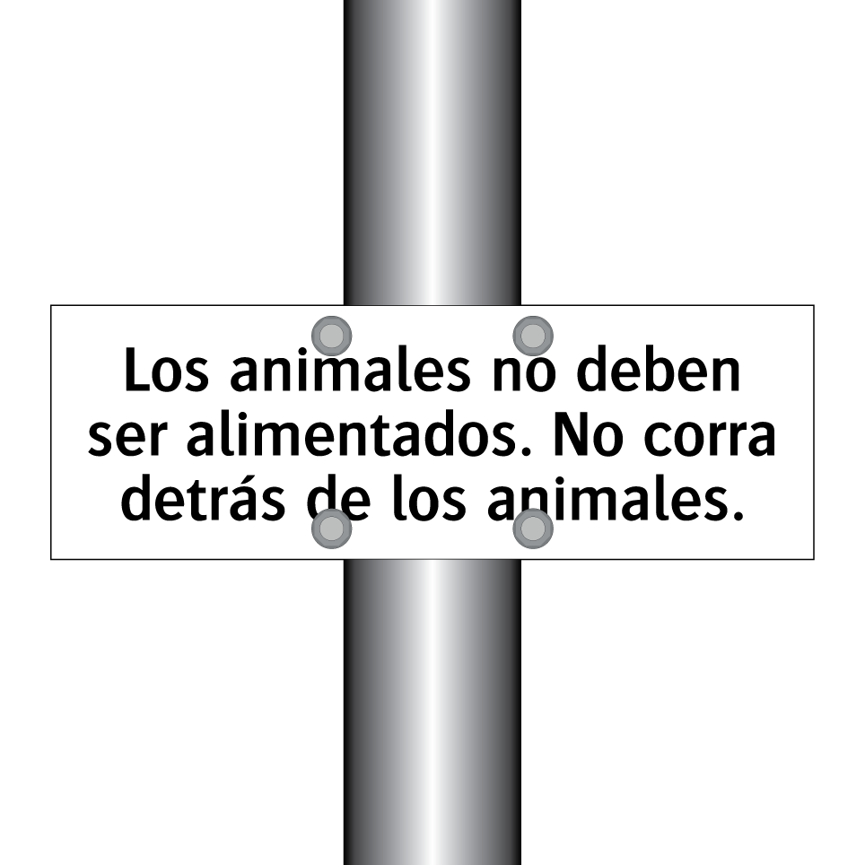 Los animales no deben ser alimentados. No corra detrás de los animales.
