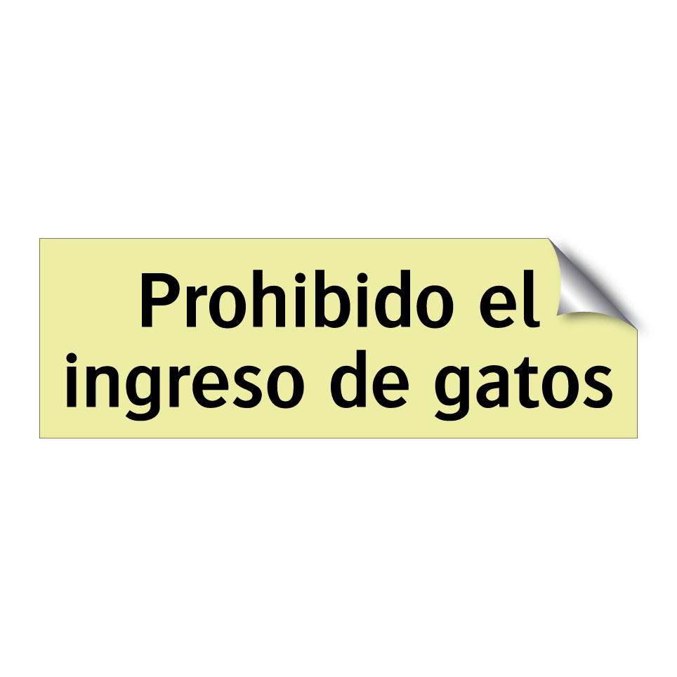 Prohibido el ingreso de gatos