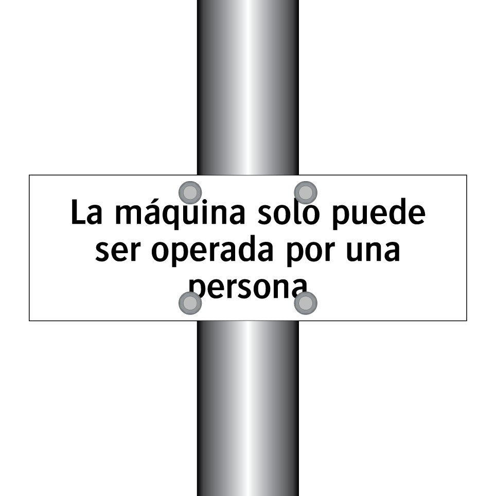 La máquina solo puede ser operada por una persona