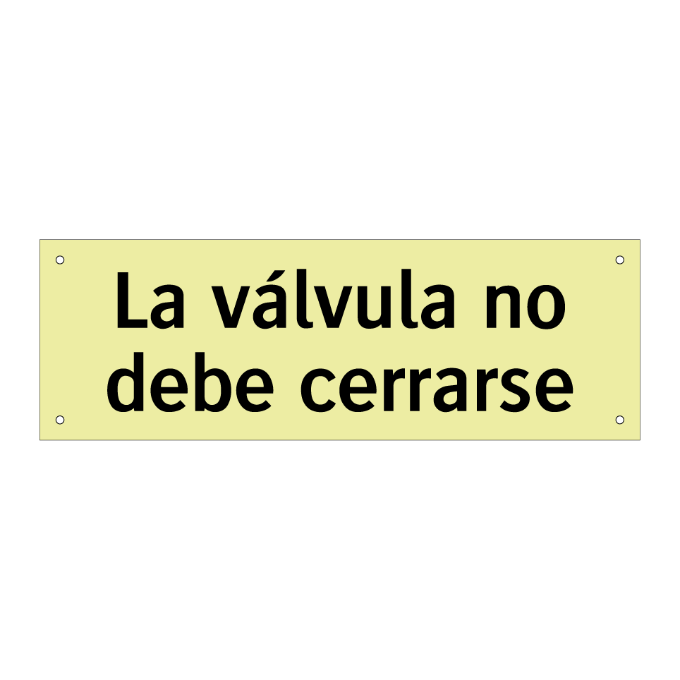 La válvula no debe cerrarse