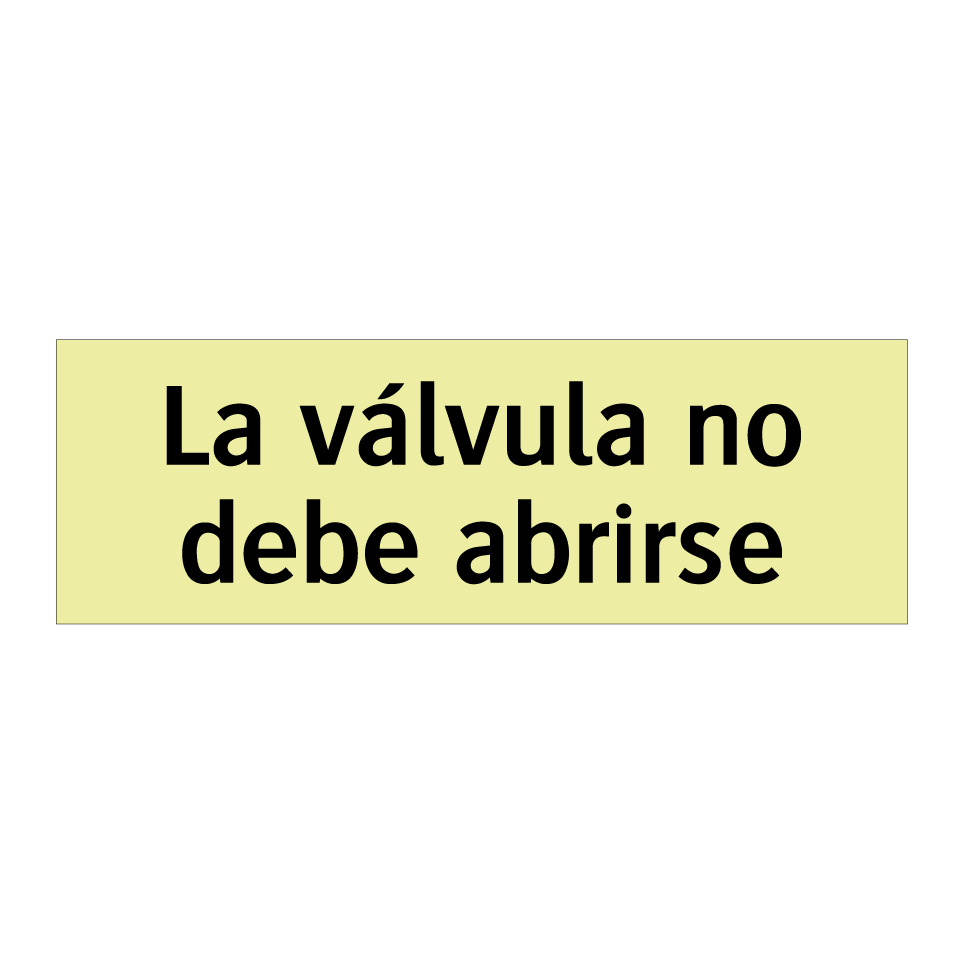 La válvula no debe abrirse