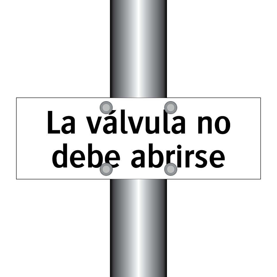 La válvula no debe abrirse