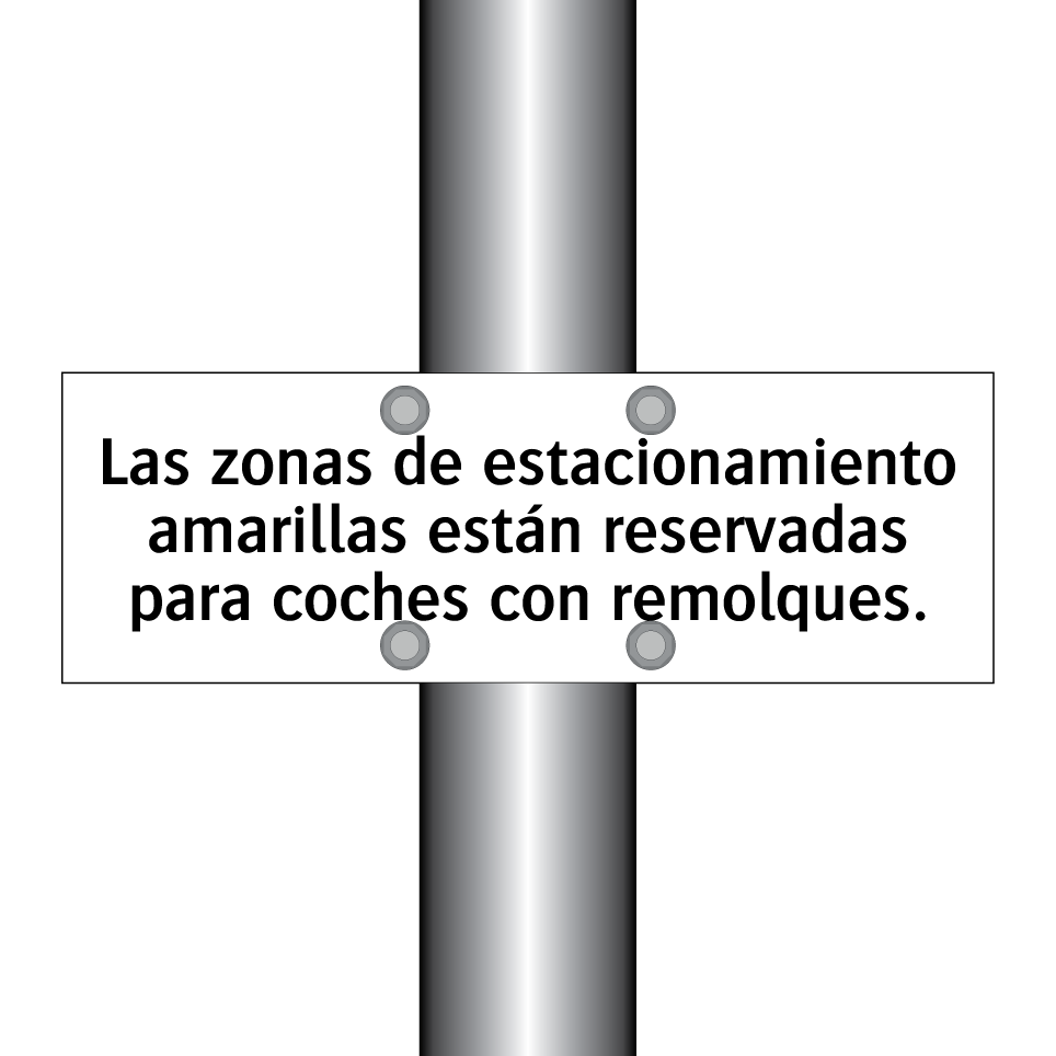 Las zonas de estacionamiento amarillas están reservadas para coches con remolques.