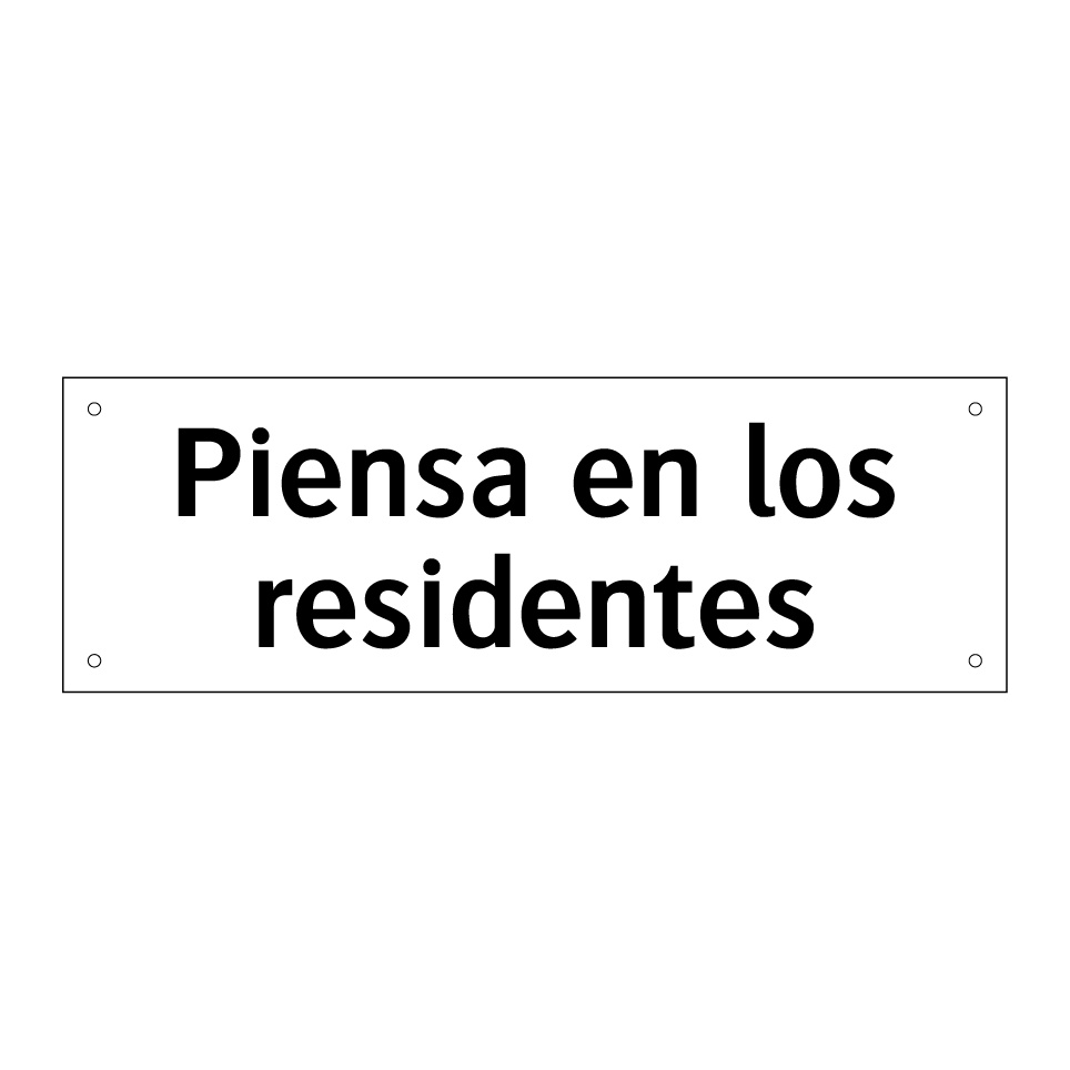Piensa en los residentes